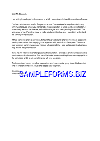 Letter of Business Apology pdf free